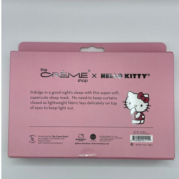 Hello Kitty Plushie Sleep Mask The Crème Shop Limited Edition Eye Cover NEW Bow - Picture 2 of 5